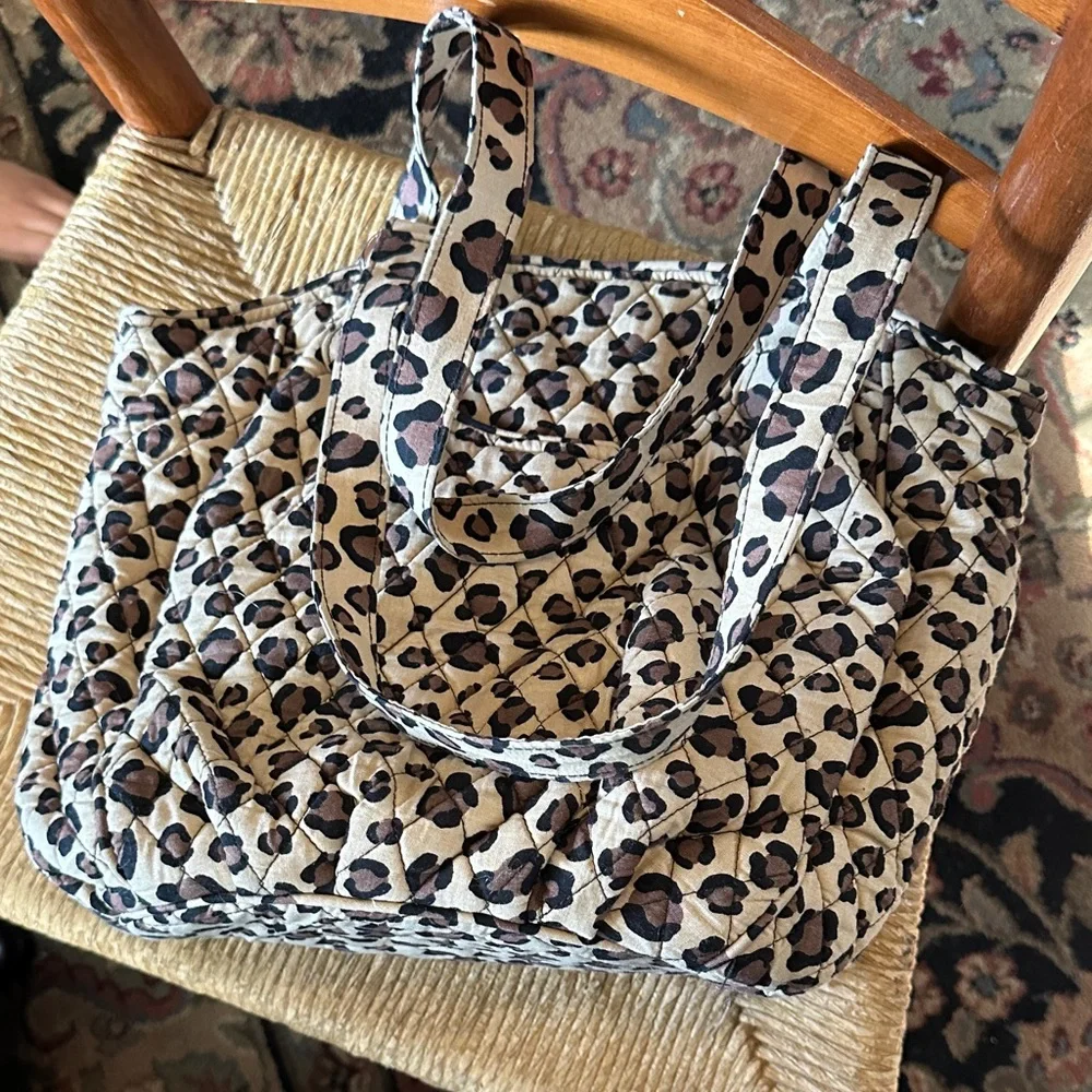 Vera Bradley Quilted Leopard-Print Shoulder Bag - Beige & Brown - Picture 8 of 8